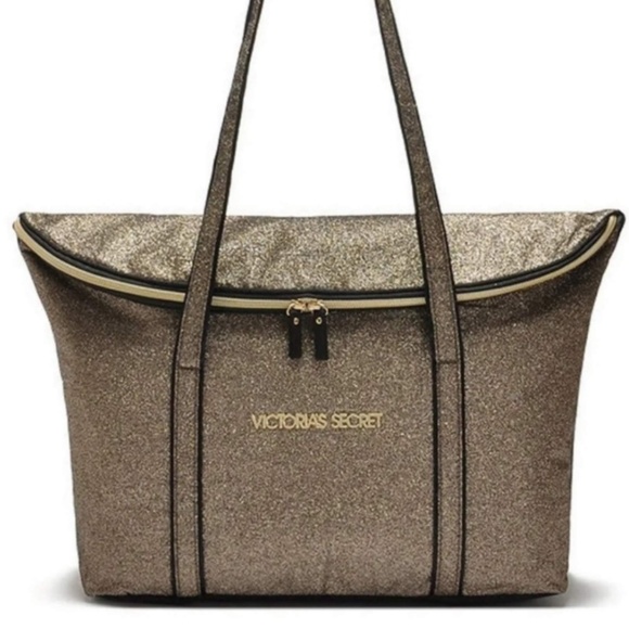 Victoria's Secret Handbags - Victoria's Secret Gold Sparkly Gold Tote